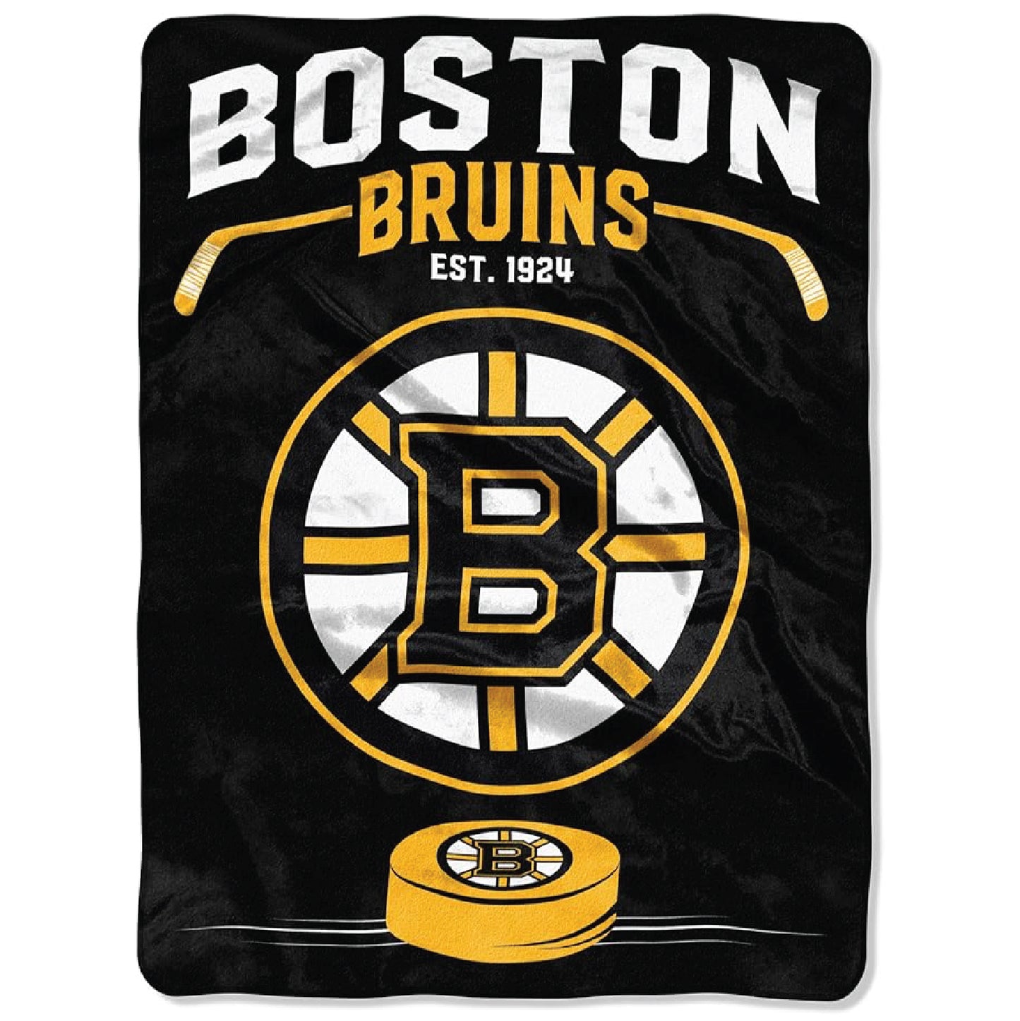 Northwest NHL Boston Bruins Unisex-Adult Raschel Throw Blanket, 60" x 80", Inspired