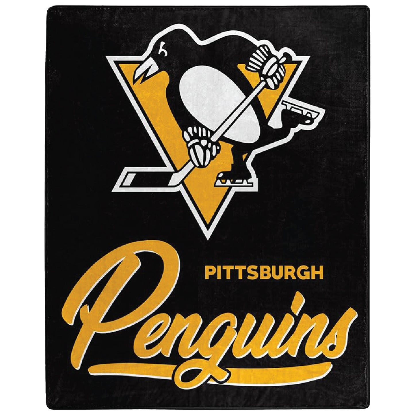 Northwest NHL Pittsburgh Penguins Unisex-Adult Raschel Throw Blanket, 50" x 60", Signature
