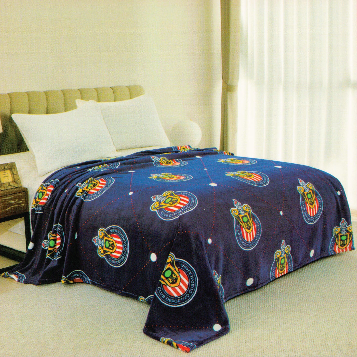 Chivas 2 Ply (Supersoft Fleece) Thick Queen Size Blanket With Sherpa Lining