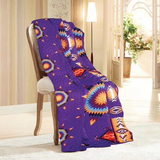 Starburst Quilted Throw Blanket, 50 x 60 inches ( Purple )