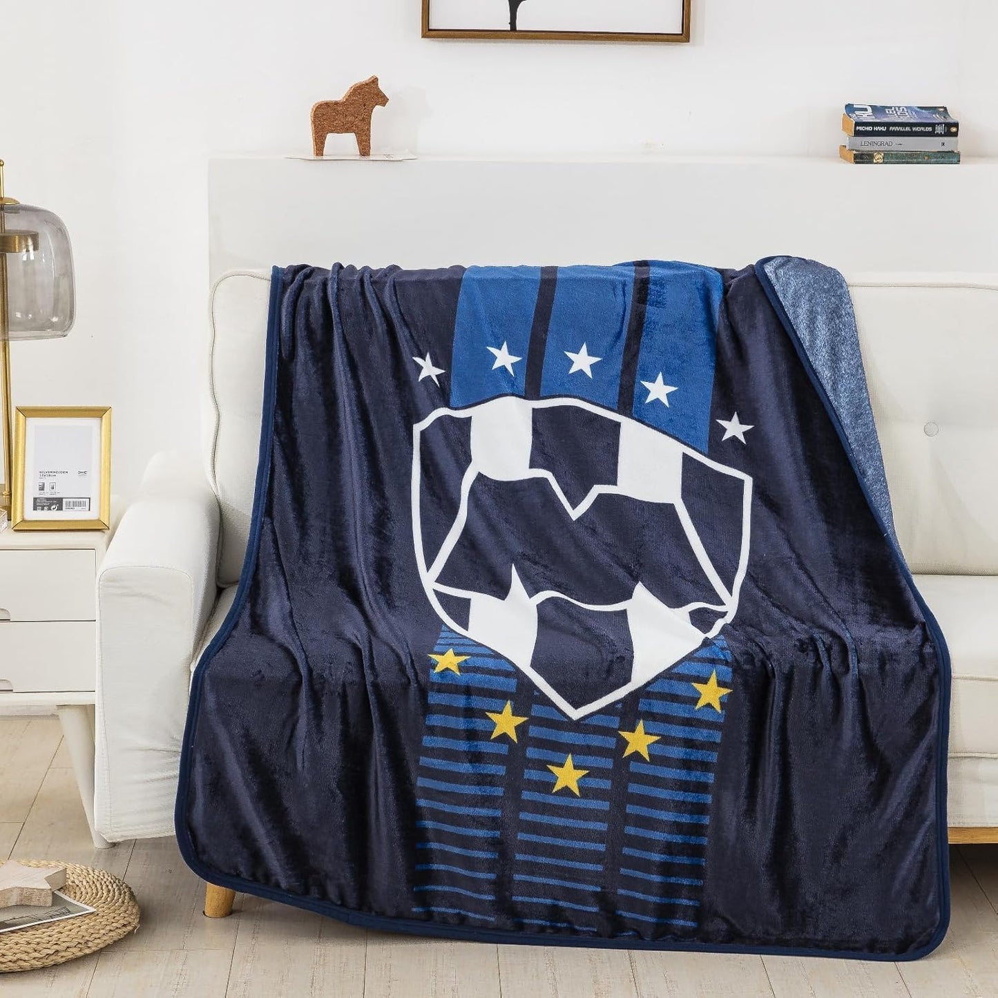 Monterrey Rayado 220 GSM, Officially Licensed One Ply (Supersoft Fleece) Throw Blanket 50x60