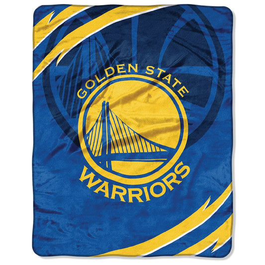NBA Golden State Warriors Royal Plush Raschel QUEEN Throw Blanket 76" x 94 (Queen Size)