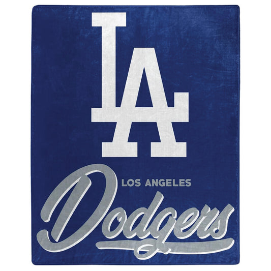 NORTHWEST ENTERPRISES MLB Signature Design 50"x60" Raschel Throw Blanket (Los Angeles Dodgers)