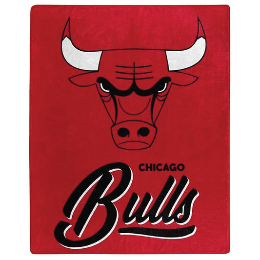 Northwest NBA Chicago Bulls Unisex-Adult Raschel Throw Blanket, 50" x 60", Signature