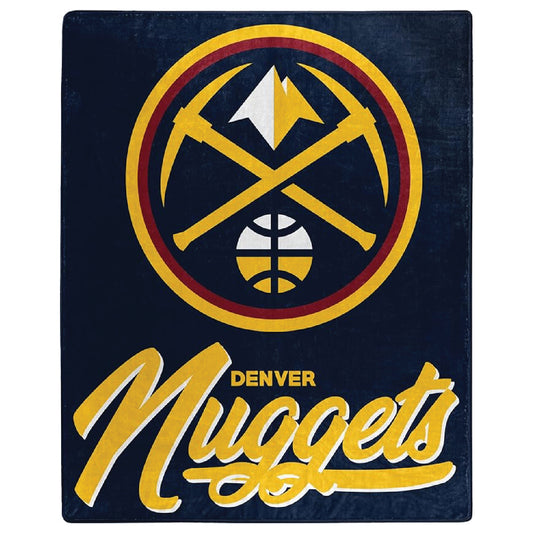 Northwest NBA Denver Nuggets Unisex-Adult Raschel Throw Blanket, 50" x 60", Signature