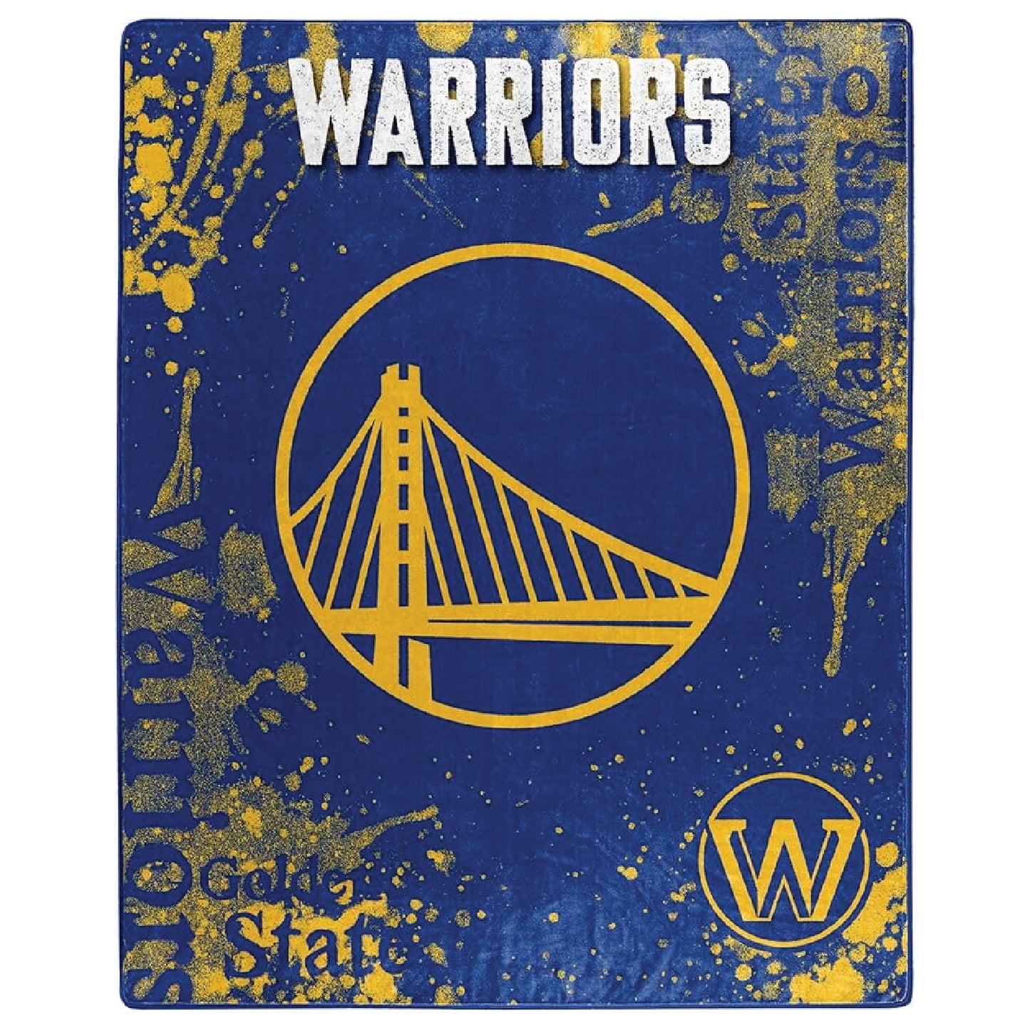 Northwest NBA Golden State Warriors Unisex-Adult Raschel Throw Blanket, 50" x 60", Dropdown
