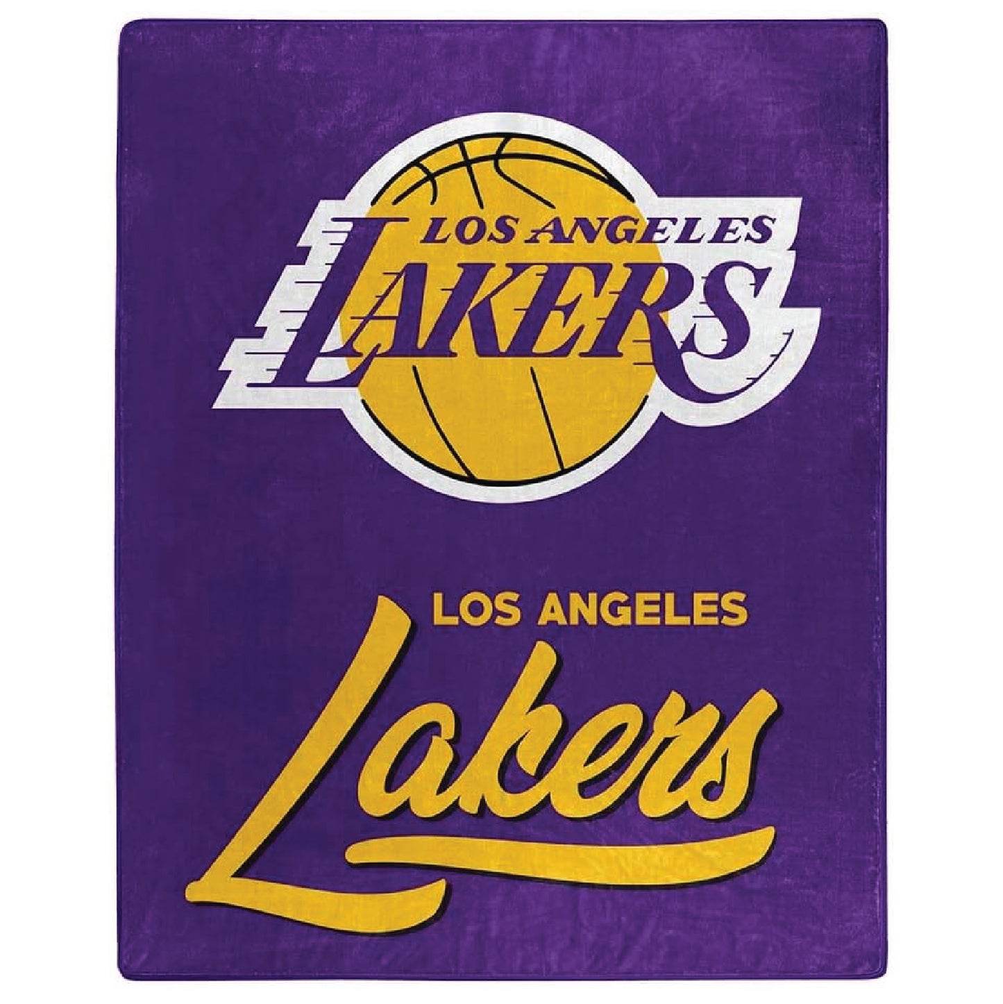 Northwest NBA Los Angeles Lakers Unisex-Adult Raschel Throw Blanket, 50" x 60", Signature