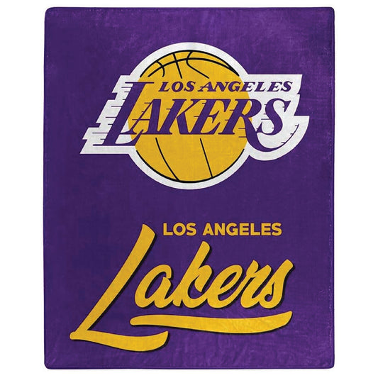 Northwest NBA Los Angeles Lakers Unisex-Adult Raschel Throw Blanket, 50" x 60", Signature