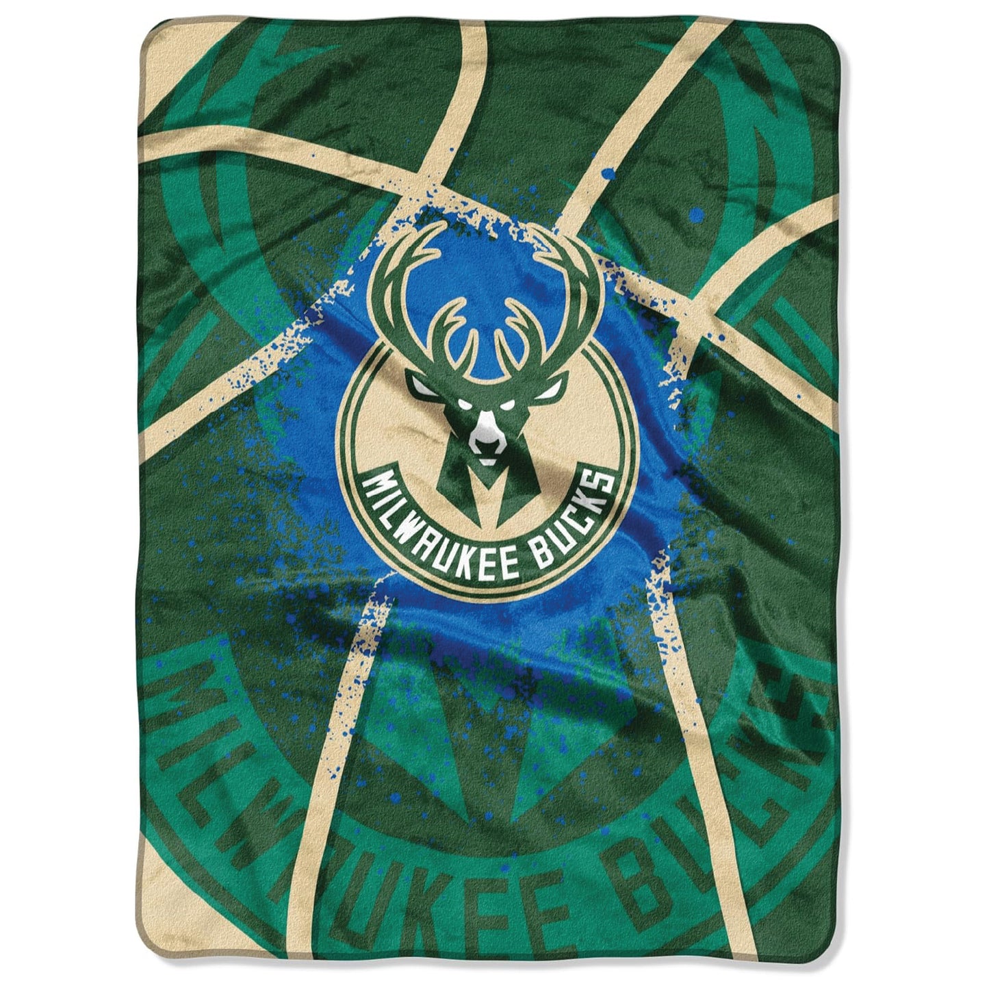 Northwest NBA Milwaukee Bucks Unisex-Adult Raschel Throw Blanket, 60" x 80", Shadow Play