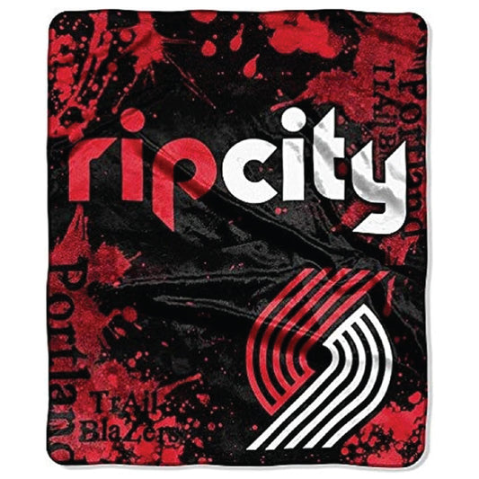 Northwest NBA Portland Trail Blazers Unisex-Adult Raschel Throw Blanket, 50" x 60", Dropdown