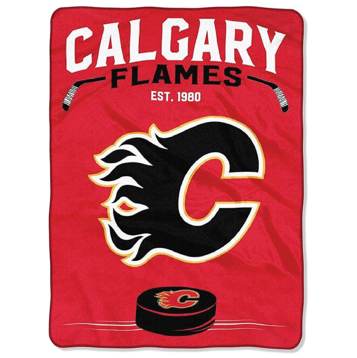 Northwest NHL Calgary Flames Unisex-Adult Raschel Throw Blanket, 60" x 80", Inspired
