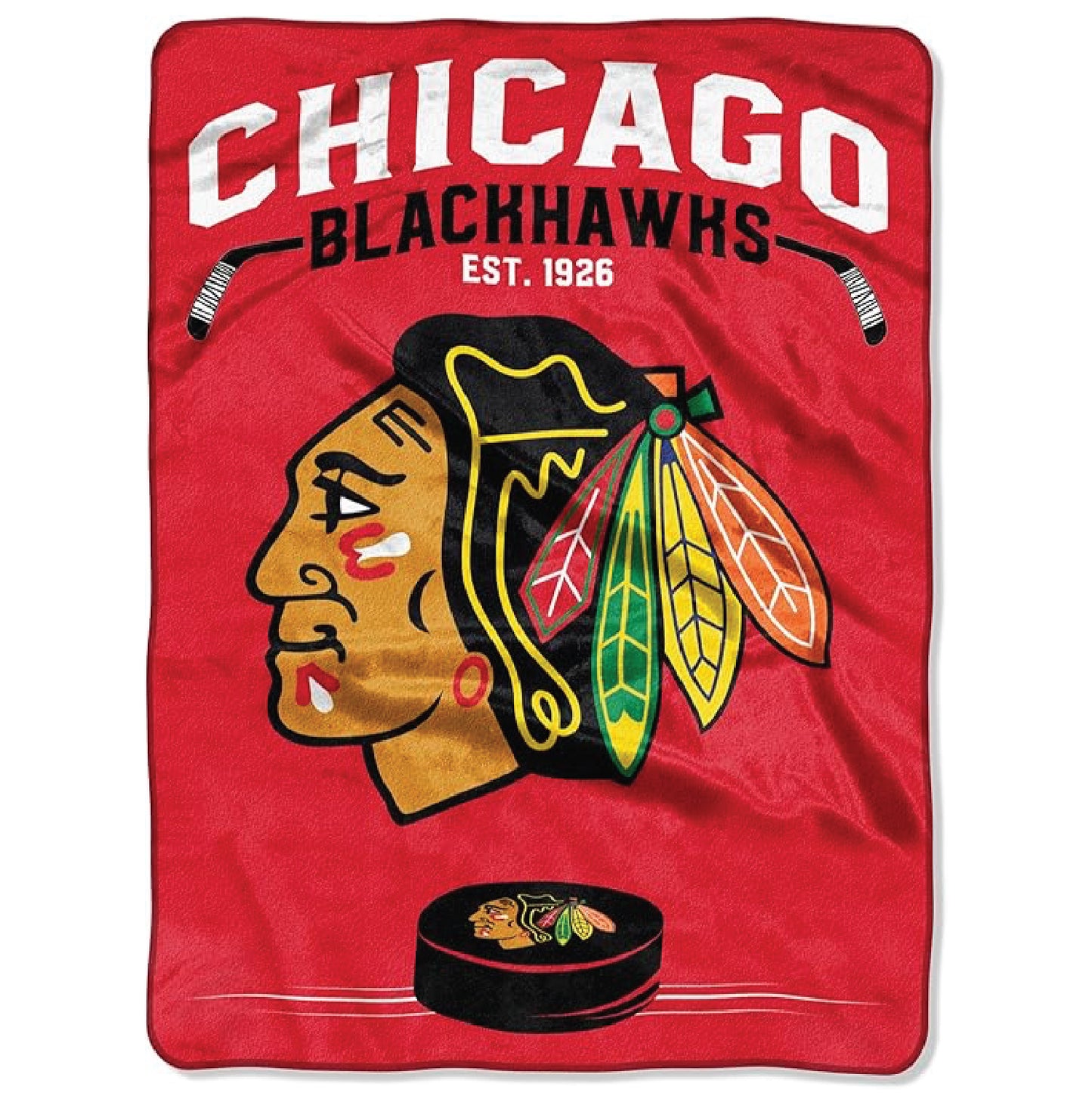 Northwest NHL Chicago Blackhawks Unisex-Adult Raschel Throw Blanket, 60" x 80", Inspired