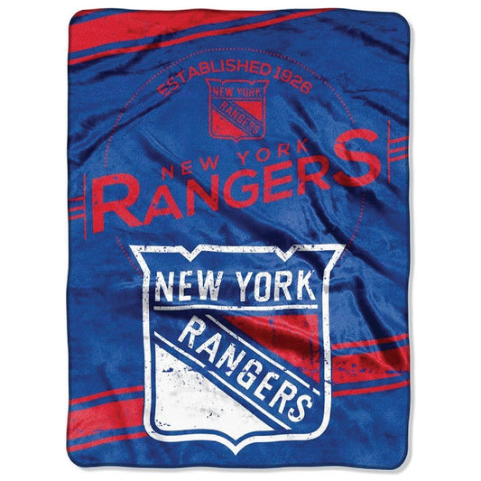 Northwest NHL New York Rangers Unisex-Adult Raschel Throw Blanket, 60" x 80", Stamp