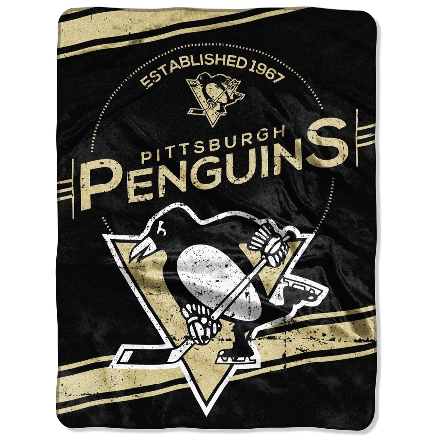 Northwest NHL Pittsburgh Penguins Unisex-Adult Raschel Throw Blanket, 60" x 80", Stamp Legacy