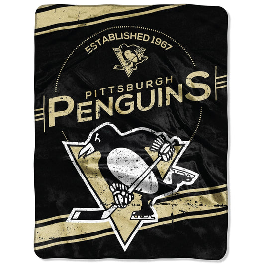 Northwest NHL Pittsburgh Penguins Unisex-Adult Raschel Throw Blanket, 60" x 80", Stamp Legacy