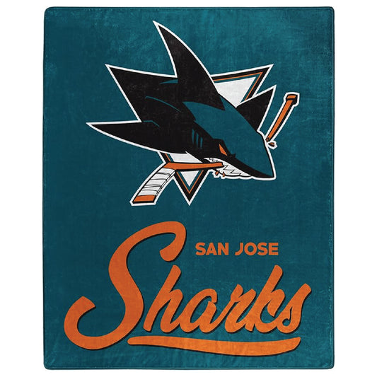 Northwest NHL San Jose Sharks Unisex-Adult Raschel Throw Blanket, 50" x 60", Signature