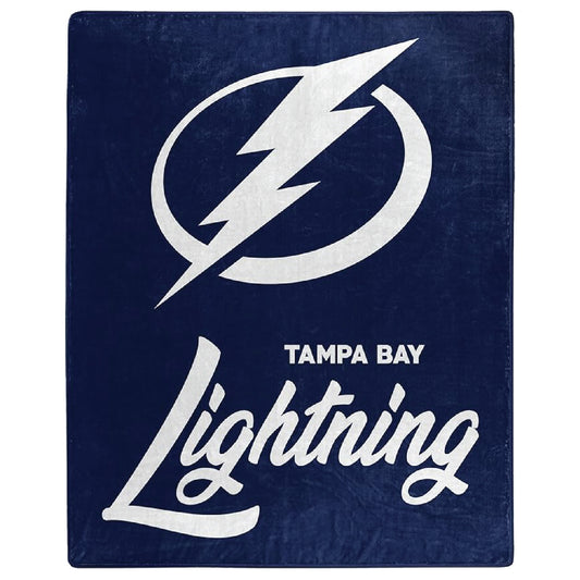 Northwest NHL Tampa Bay Lightning Unisex-Adult Raschel Throw Blanket, 50" x 60", Signature
